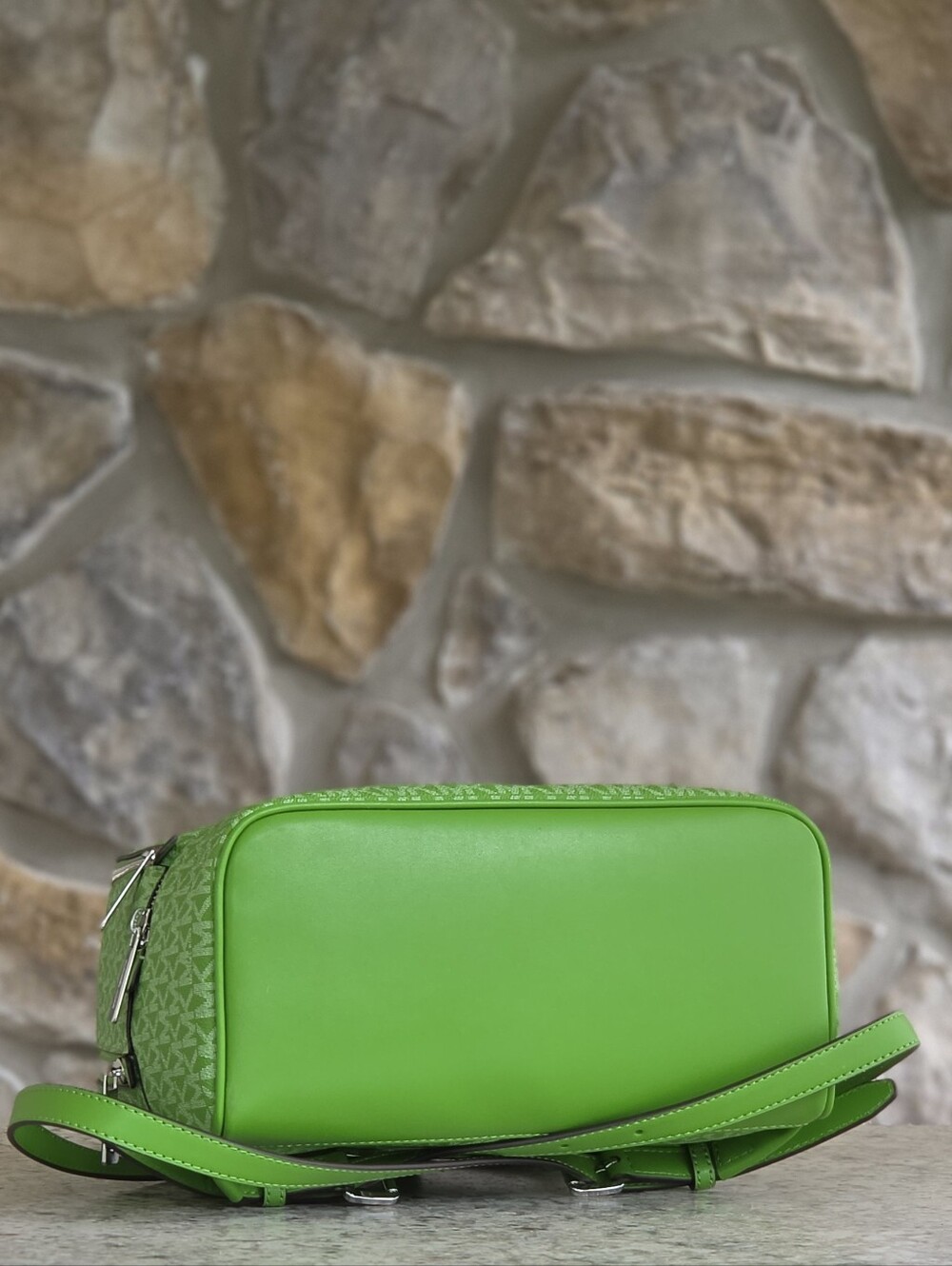 Michael Kors Rhea Logo Medium Green Backpack - Picture 4 of 10